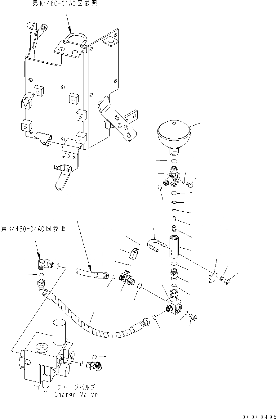 Схема запчастей Komatsu WA470-6 - УПРАВЛ-Е ТОРМОЗОМ (EPC) (РУЛЕВ. УПРАВЛЕНИЕ P.P.C. ТРУБЫ) K OPERATORґS ОБСТАНОВКА И СИСТЕМА УПРАВЛЕНИЯ