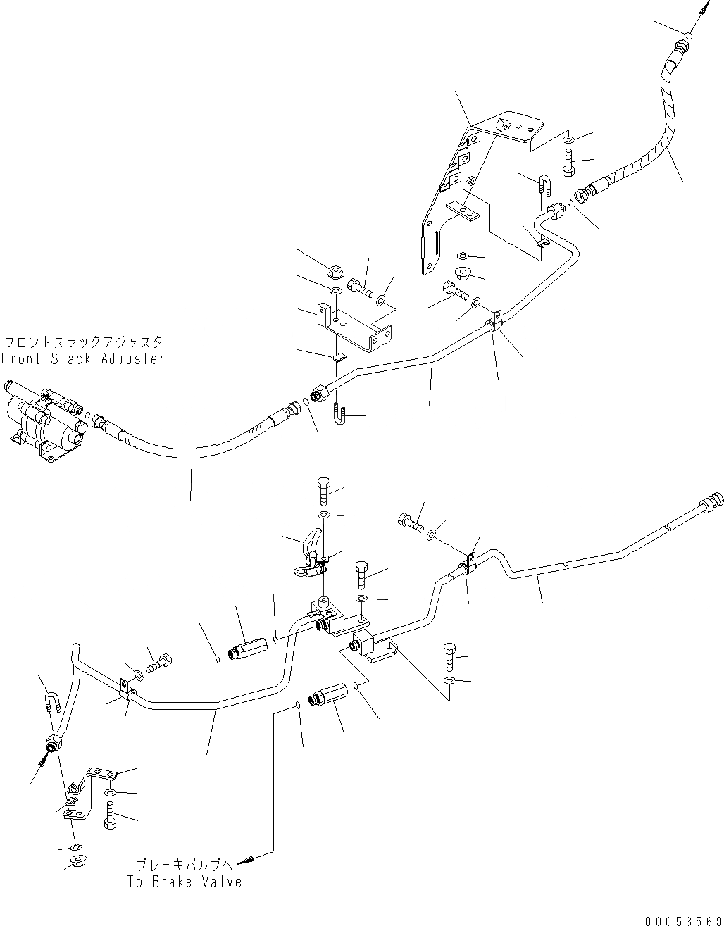 Схема запчастей Komatsu WA470-6 - УПРАВЛ-Е ТОРМОЗОМ (ТОРМОЗНОЙ КЛАПАН ТРУБЫ) K OPERATORґS ОБСТАНОВКА И СИСТЕМА УПРАВЛЕНИЯ