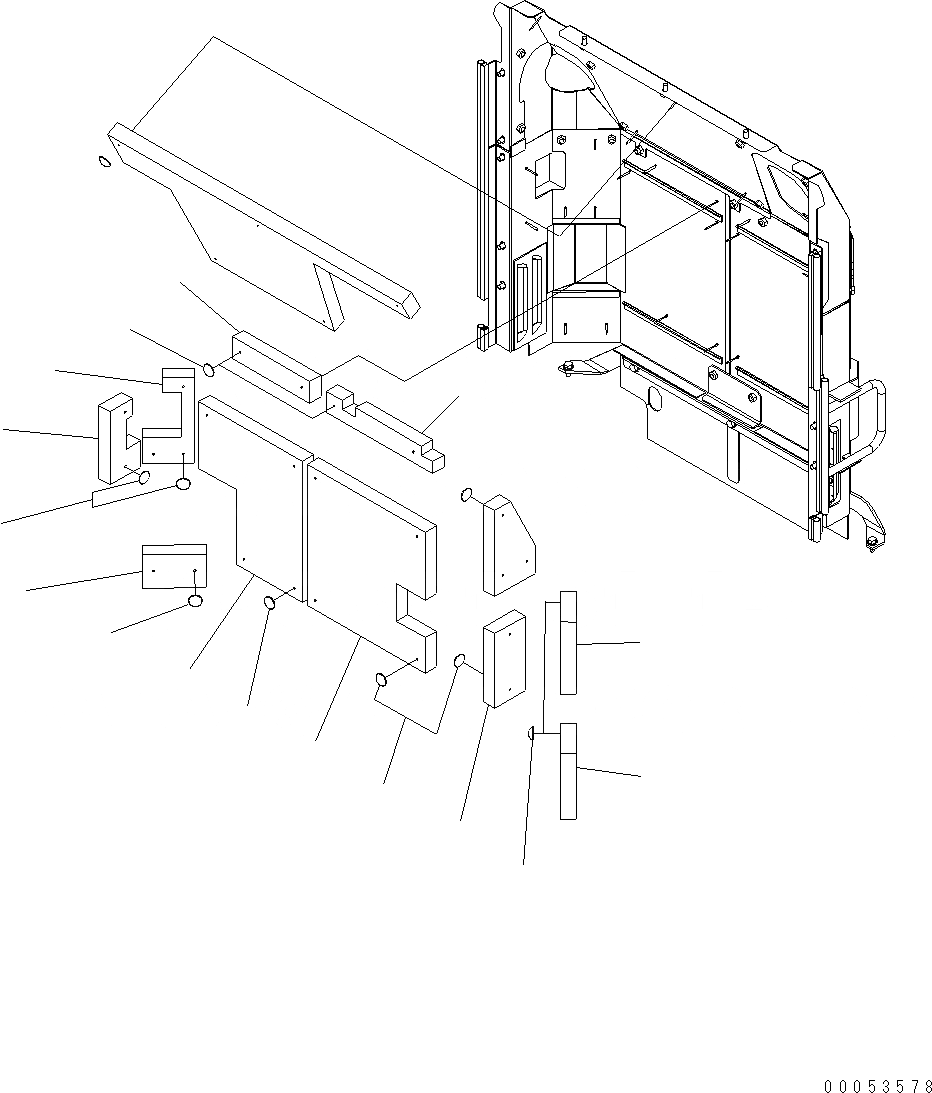 Схема запчастей Komatsu WA470-6 - КАПОТ (ЩИТКИ) (/) M ЧАСТИ КОРПУСА