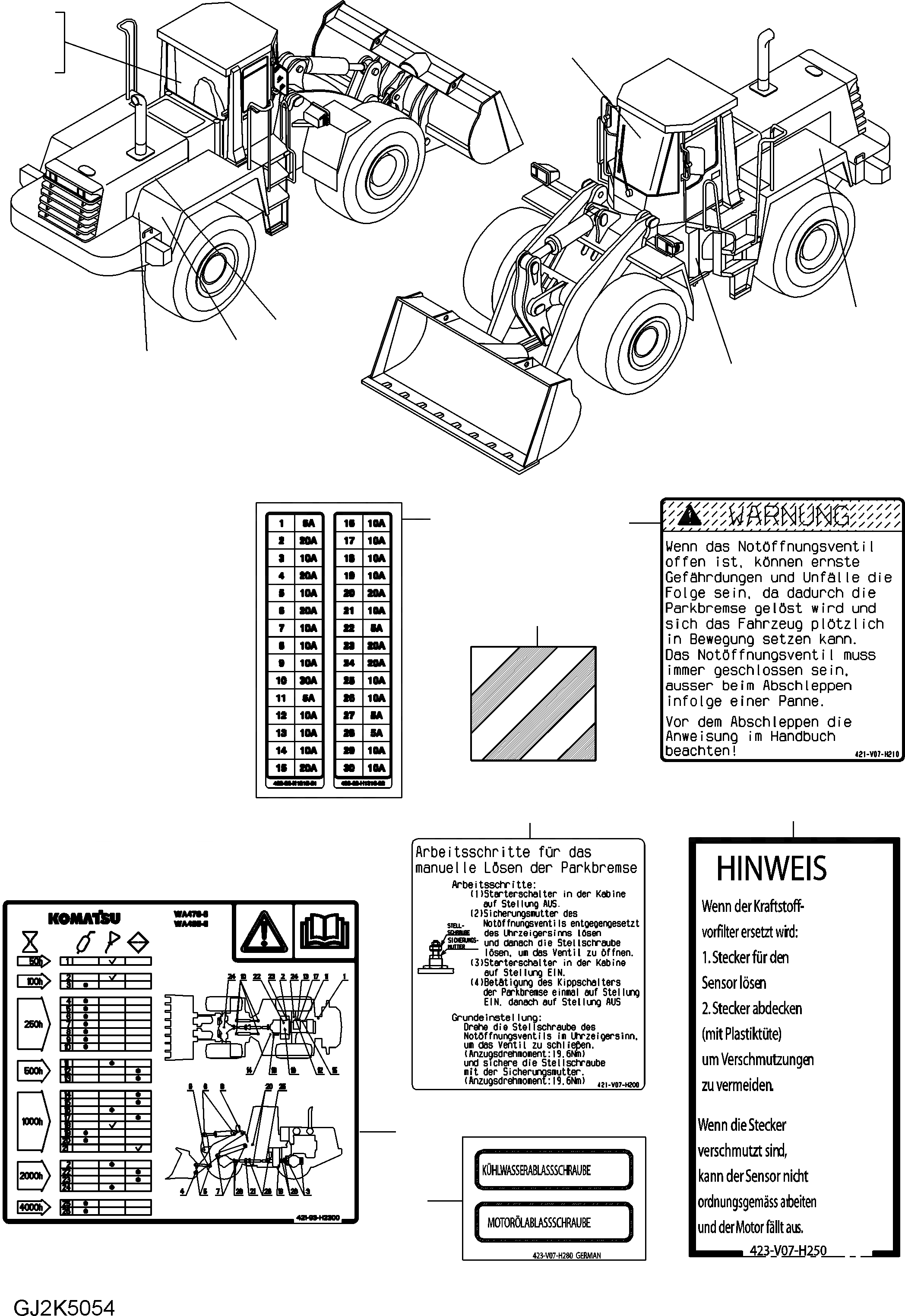 Схема запчастей Komatsu WA470-6 - ТАБЛИЧКИ (ПОРТУГАЛ.) U МАРКИРОВКА