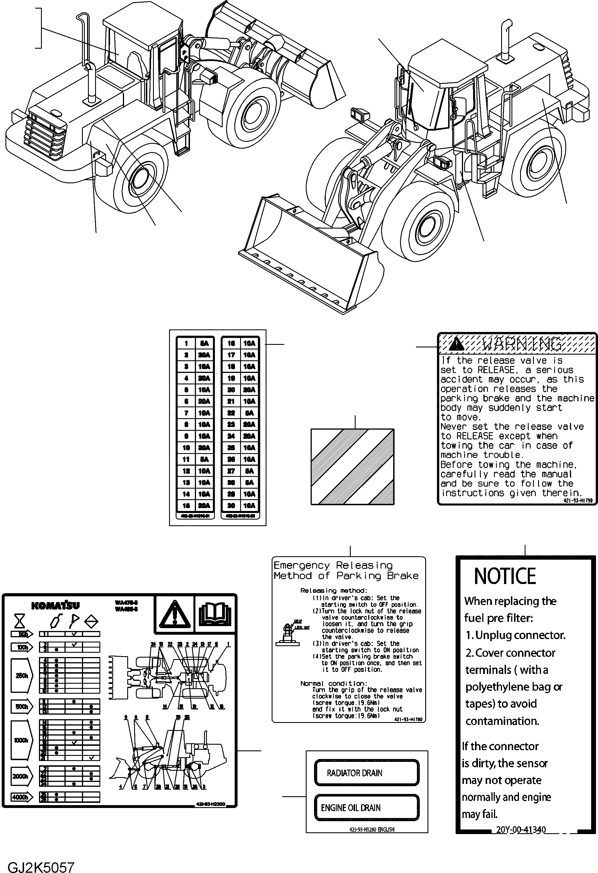 Схема запчастей Komatsu WA470-6 - ТАБЛИЧКИ (ROMANIA) U МАРКИРОВКА