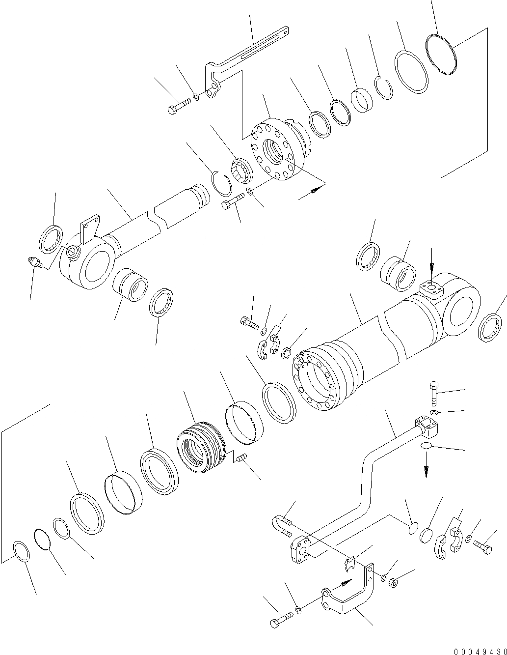 Схема запчастей Komatsu WA470-6 - ЦИЛИНДР КОВША (ВЫСОК. ПОДЪЕМ) (ВНУТР. ЧАСТИ) Y ОСНОВН. КОМПОНЕНТЫ И РЕМКОМПЛЕКТЫ