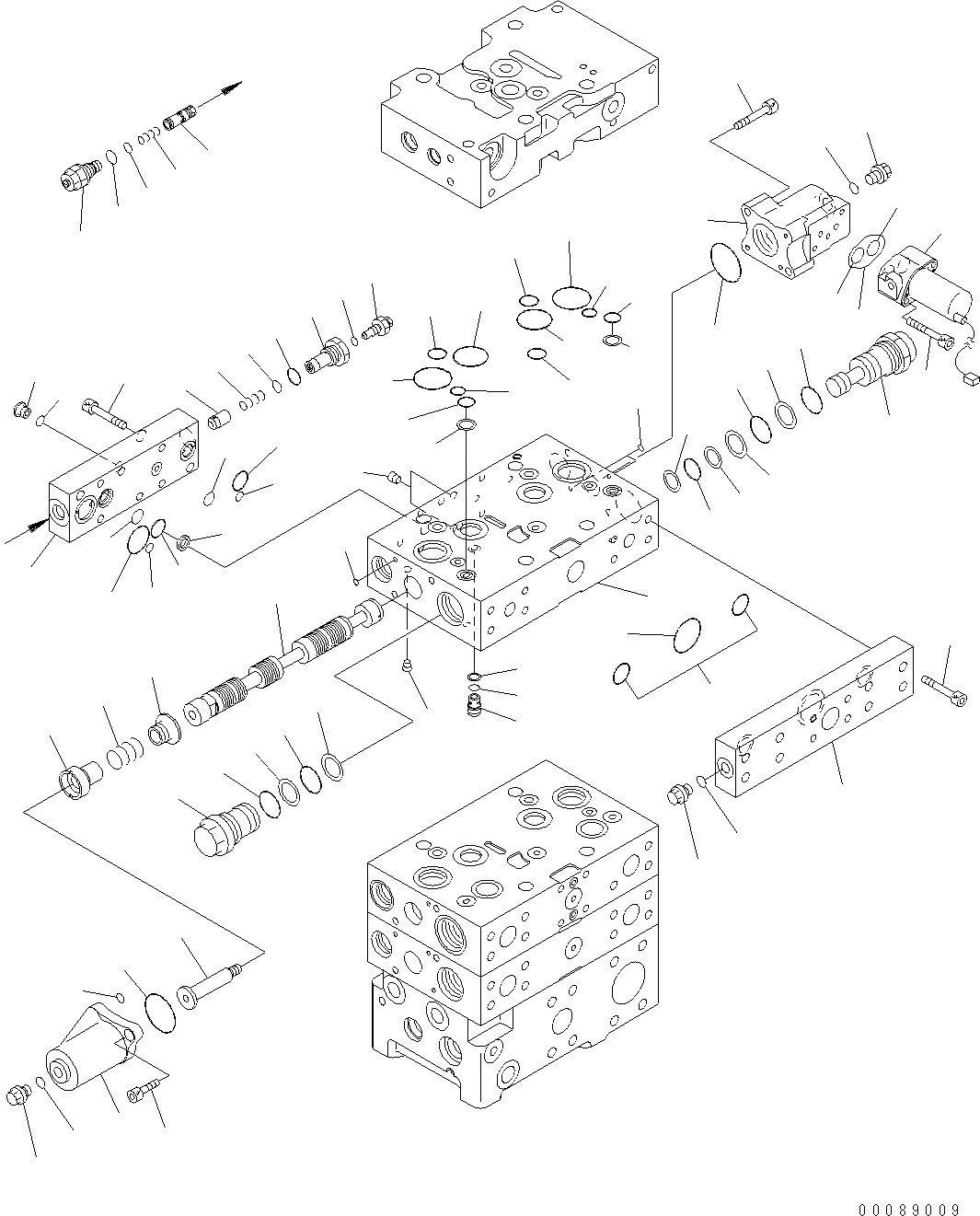 Схема запчастей Komatsu WA470-6 - ОСНОВН. КЛАПАН (2-Х СЕКЦИОНН.) (ДЛЯ КЛАПАН EPC) (7/8) Y ОСНОВН. КОМПОНЕНТЫ И РЕМКОМПЛЕКТЫ