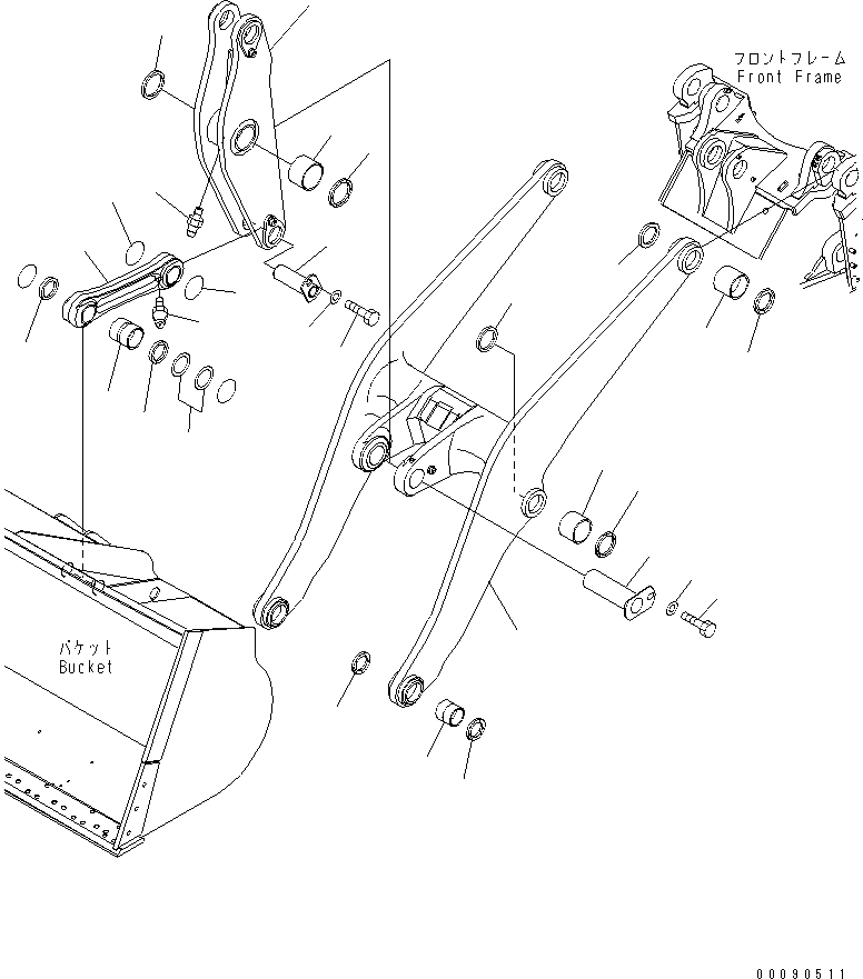 Схема запчастей Komatsu WA480-6 - РУКОЯТЬ И BELL CRANK(№9-) РАБОЧЕЕ ОБОРУДОВАНИЕ