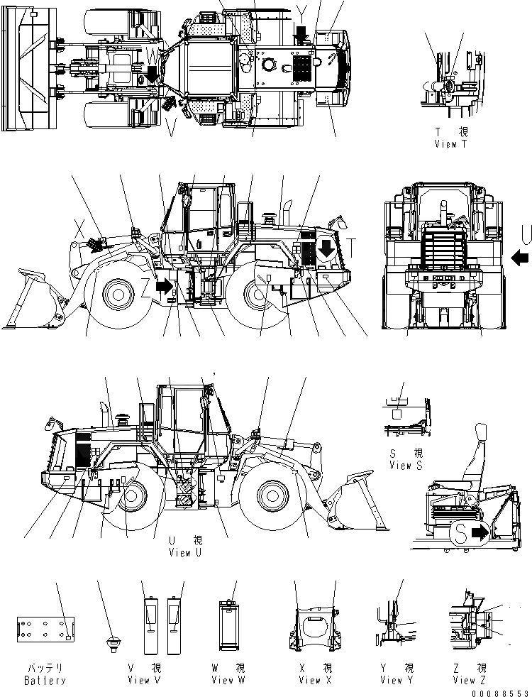 Схема запчастей Komatsu WA480-6 - МАРКИРОВКА (ТУРЦИЯ) (/)(№9-) МАРКИРОВКА