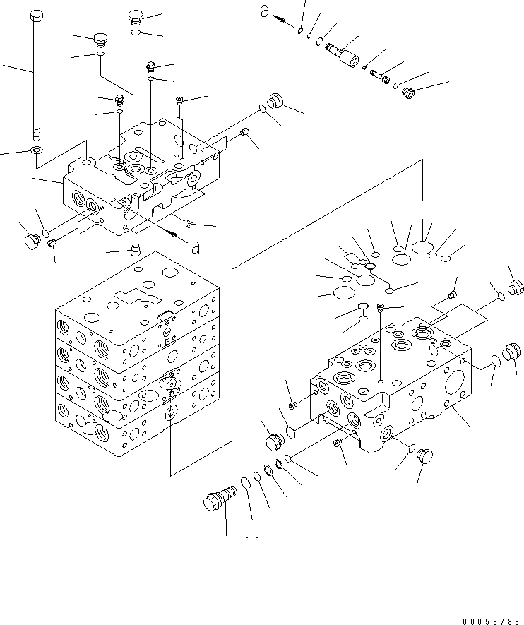 Схема запчастей Komatsu WA480-6 - ОСНОВН. КЛАПАН (3-Х СЕКЦИОНН.) (ECSS LESS) (/)(№8-) ОСНОВН. КОМПОНЕНТЫ И РЕМКОМПЛЕКТЫ