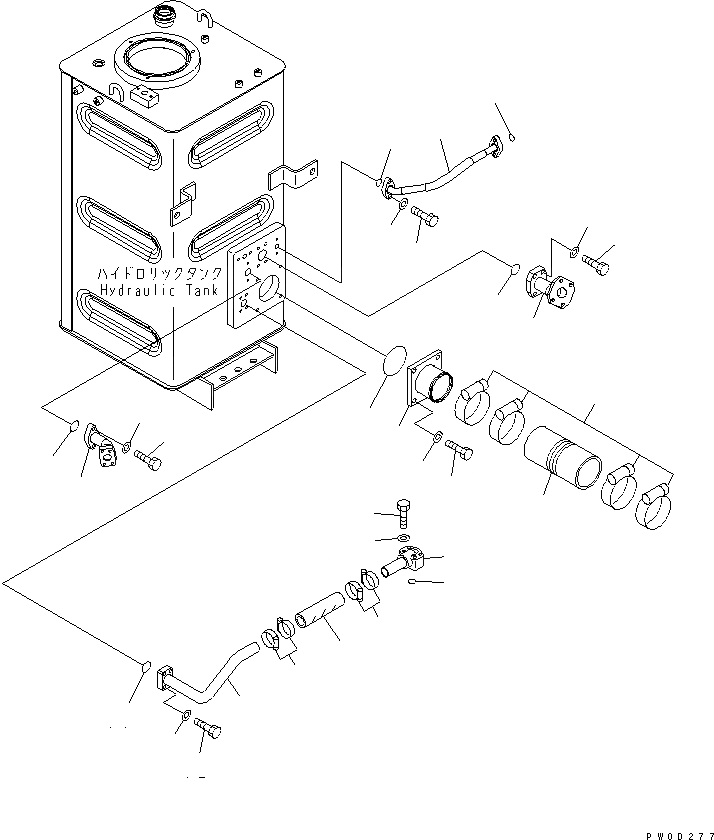 Схема запчастей Komatsu WA480-5 - ГИДР. БАК. (НИЖН. ТРУБЫ) ГИДРАВЛИКА
