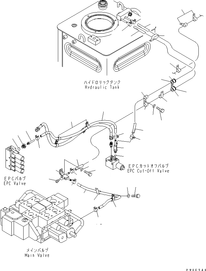 Схема запчастей Komatsu WA480-5 - ГИДРОЛИНИЯ (ДРЕНАЖН.) (ДЛЯ E.P.C. РЫЧАГ) ГИДРАВЛИКА