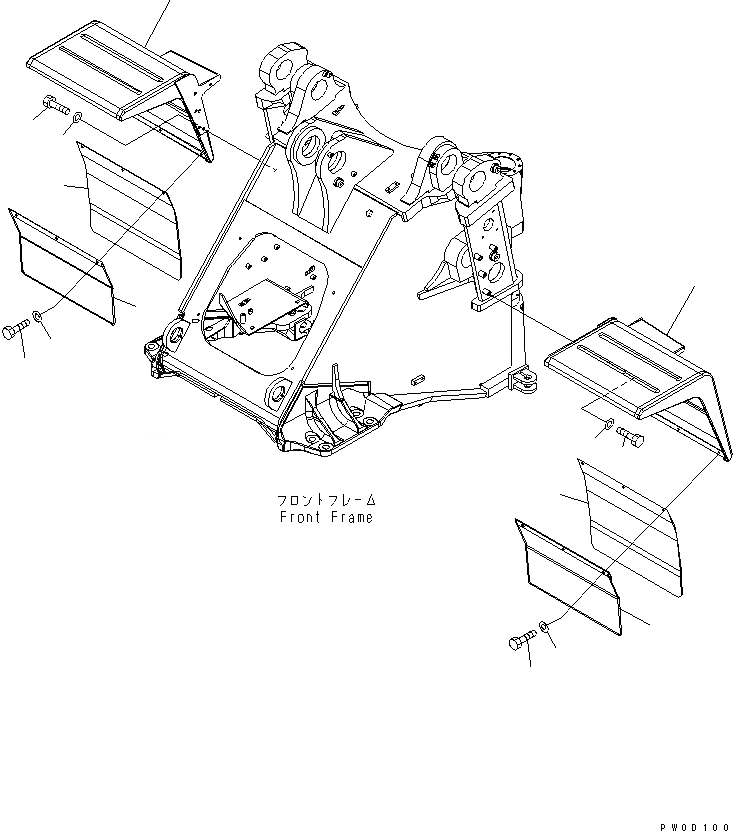 Схема запчастей Komatsu WA480-5 - ПЕРЕДН. КРЫЛО ЧАСТИ КОРПУСА