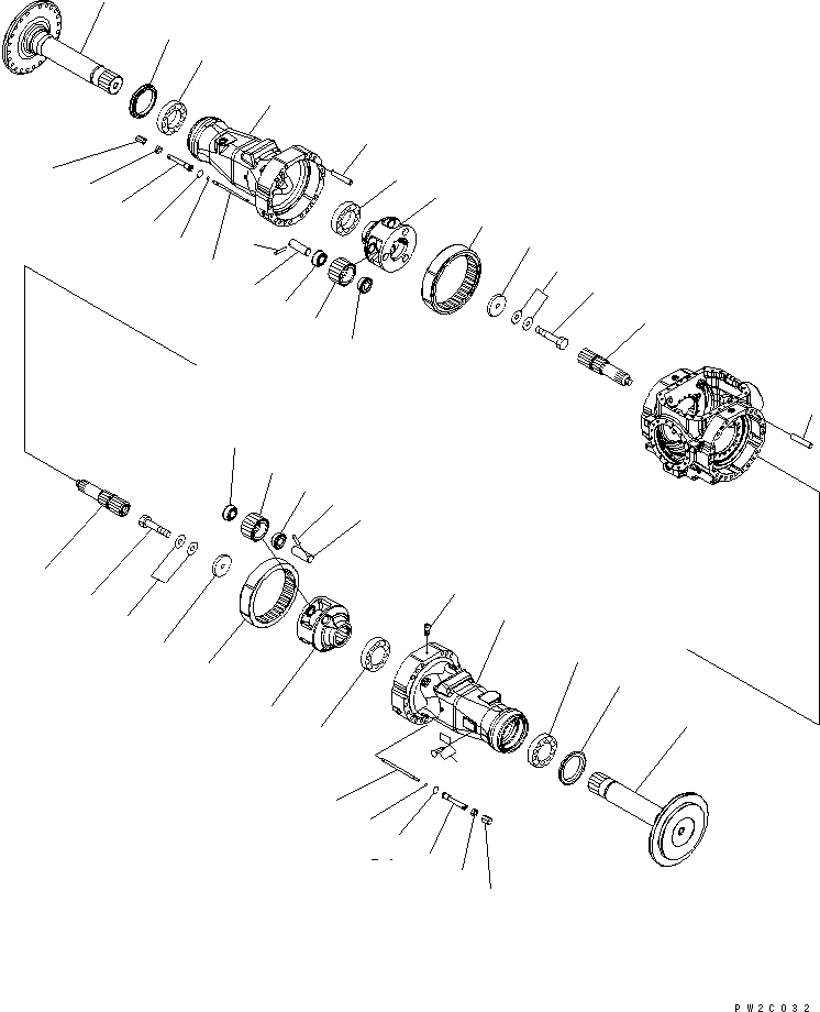 Схема запчастей Komatsu WA480-5 - ЗАДН. МОСТ (КОНЕЧНАЯ ПЕРЕДАЧА) ТРАНСМИССИЯ