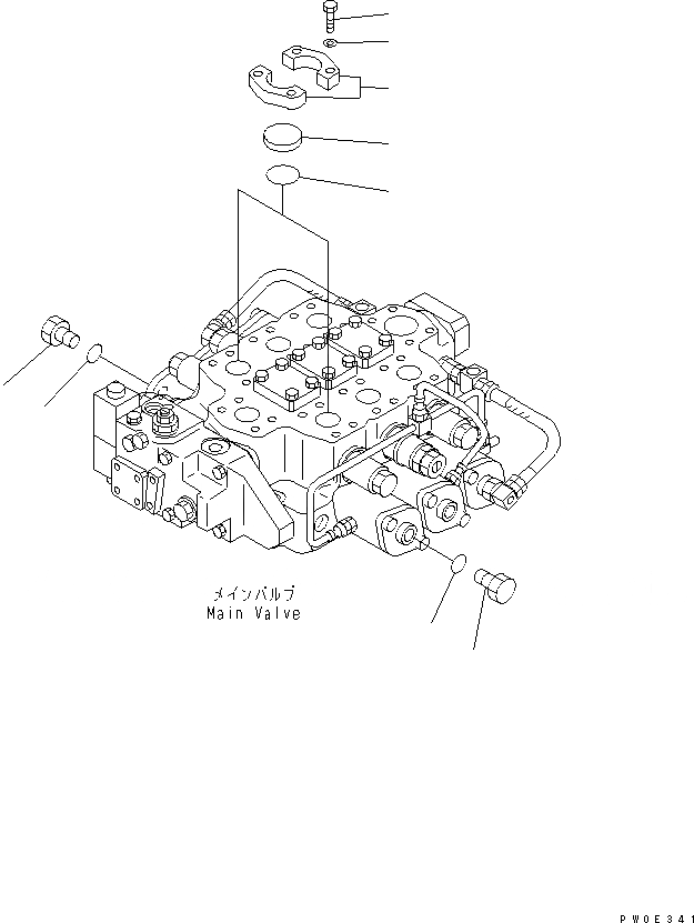 Схема запчастей Komatsu WA480-5 - ОСНОВН. КЛАПАН (ЗАГЛУШКА) (ONLY -SPOLL КЛАПАН) ГИДРАВЛИКА