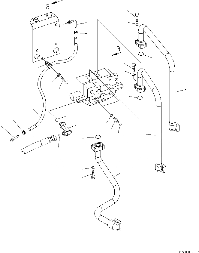 Схема запчастей Komatsu WA480-5 - РУЛЕВ. УПРАВЛЕНИЕ DEAMAND КЛАПАН ТРУБЫ ГИДРАВЛИКА