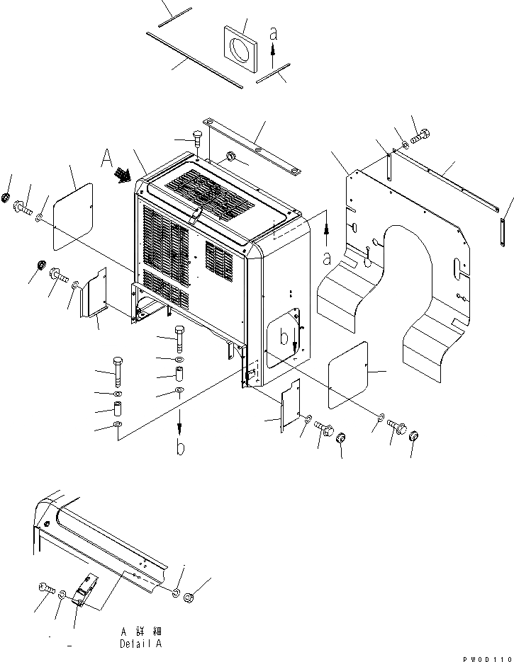 Схема запчастей Komatsu WA480-5 - BULKHEAD ЧАСТИ КОРПУСА