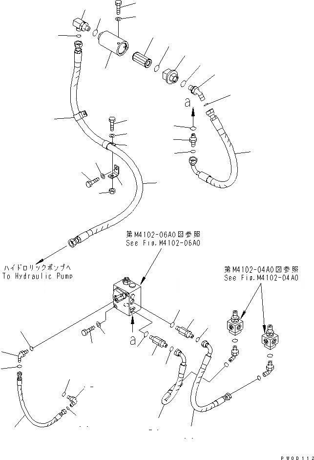 Схема запчастей Komatsu WA480-5 - ОТСЕК ДВИГАТЕЛЯ(ТОРМОЗ. МАСЛОПРОВОДЯЩАЯ ЛИНИЯ) ЧАСТИ КОРПУСА