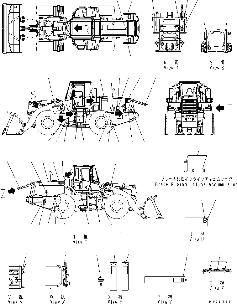 Схема запчастей Komatsu WA480-5 - МАРКИРОВКА (ДЛЯ УДАЛЕННАЯ СМАЗКА) МАРКИРОВКА