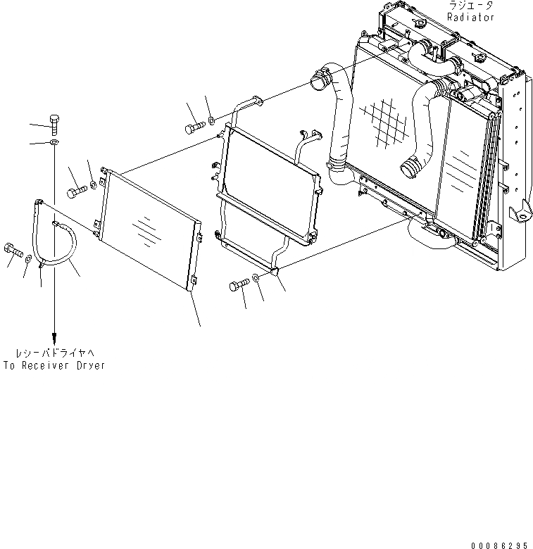 Схема запчастей Komatsu WA480-6 - РАДИАТОР (КОНДЕНСАТОР)(№8-) СИСТЕМА ОХЛАЖДЕНИЯ