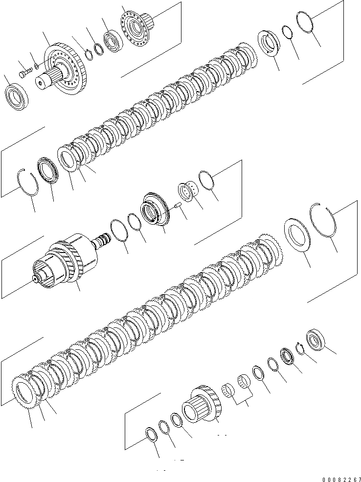 Схема запчастей Komatsu WA480-6 - ТРАНСМИССИЯ (РЕВЕРС, 2-Я МУФТА)(№9-) СИЛОВАЯ ПЕРЕДАЧА