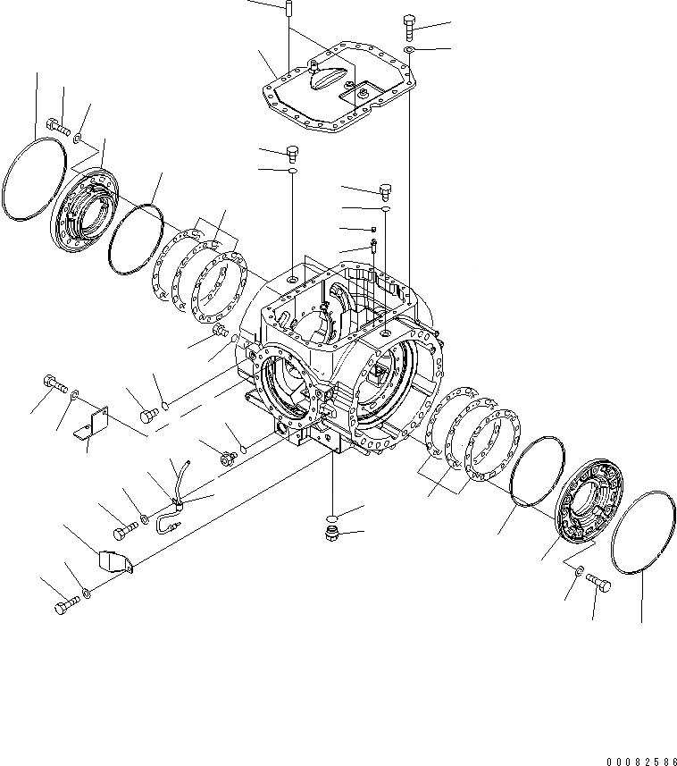 Схема запчастей Komatsu WA480-6 - ЗАДН. МОСТ (ДИФФЕРЕНЦ.¤ /)(№9-) СИЛОВАЯ ПЕРЕДАЧА