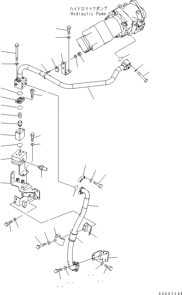Схема запчастей Komatsu WA480-6 - ГИДР. НАСОС. (РУЛЕВ. УПРАВЛЕНИЕ ЛИНИЯ)(№9-) ГИДРАВЛИКА