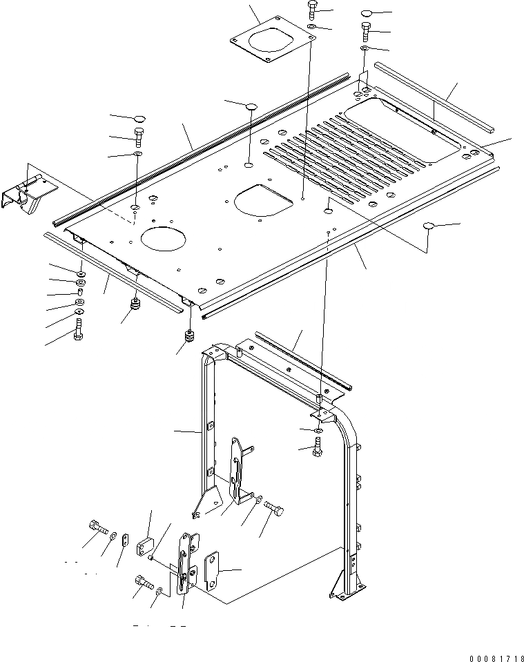 Схема запчастей Komatsu WA480-6 - КАПОТ (COVER) (/) (7A¤ ГЕНЕРАТОР)(№9-) ЧАСТИ КОРПУСА