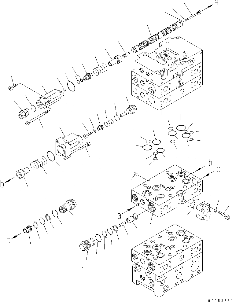 Схема запчастей Komatsu WA480-6 - ОСНОВН. КЛАПАН (3-Х СЕКЦИОНН.) (ECSS LESS) (/)(№8-) ОСНОВН. КОМПОНЕНТЫ И РЕМКОМПЛЕКТЫ