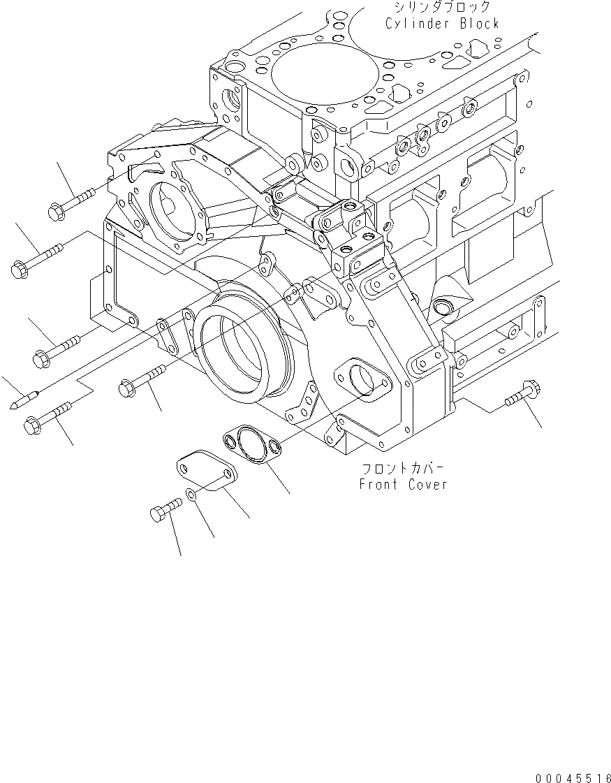 Схема запчастей Komatsu WA480-6 LC - ЭЛЕМЕНТЫ ПЕРЕДН. КРЫШКИ (КРЕПЛЕНИЕ БОЛТ И POINTER) (CLIMBING SPEED UP) AA ДВИГАТЕЛЬ