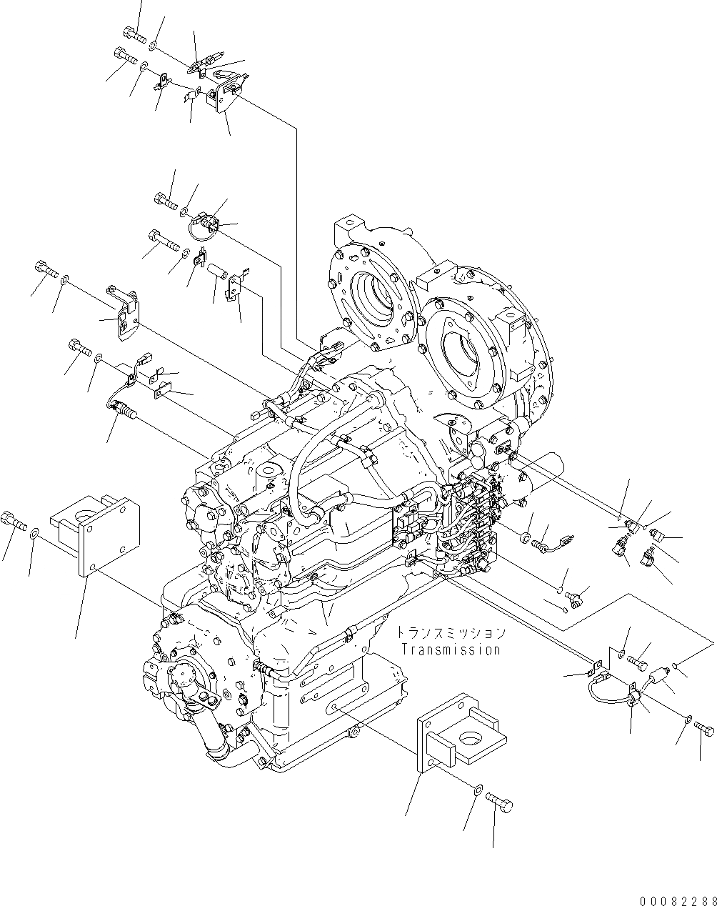 Схема запчастей Komatsu WA480-6 LC - ТРАНСМИССИЯ НАВЕСН. ОБОРУД F ТРАНСМИССИЯ