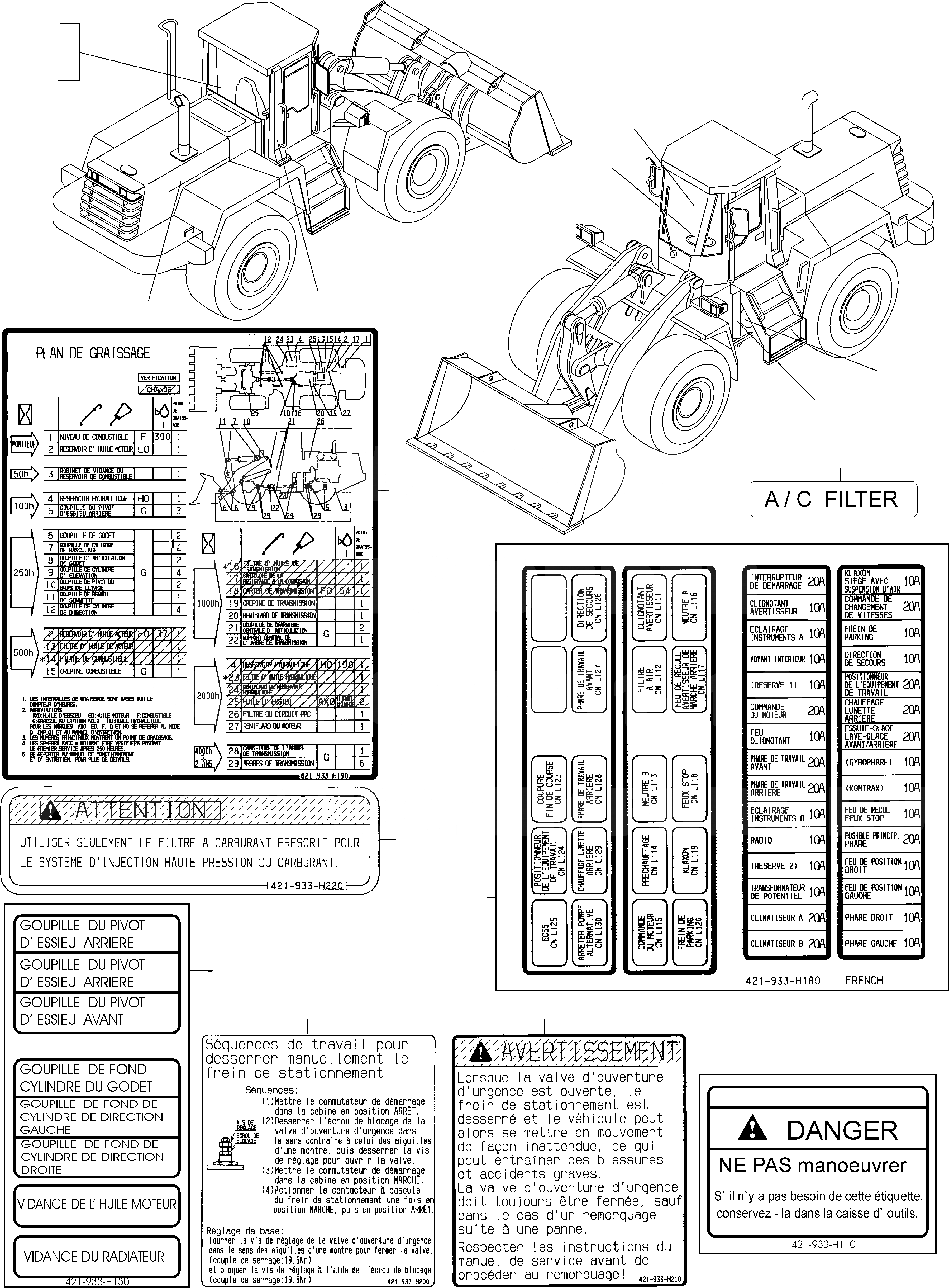 Схема запчастей Komatsu WA480-5 - ТАБЛИЧКИS, ФРАНЦИЯ ИНСТРУМЕНТ, АКСЕССУАРЫ, БУКВЕНН.