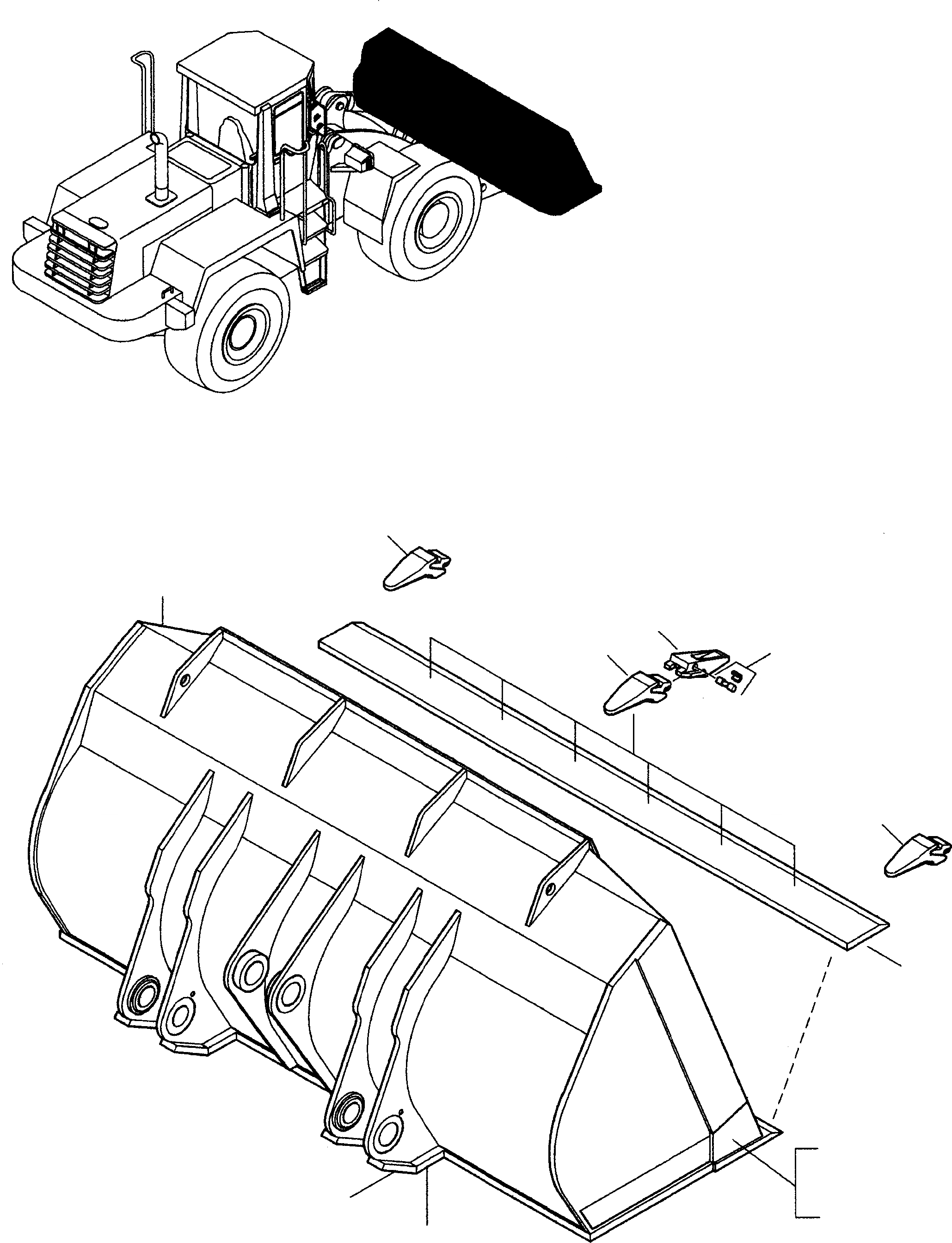 Схема запчастей Komatsu WA480-5 - КОВШ ОБОРУД-Е