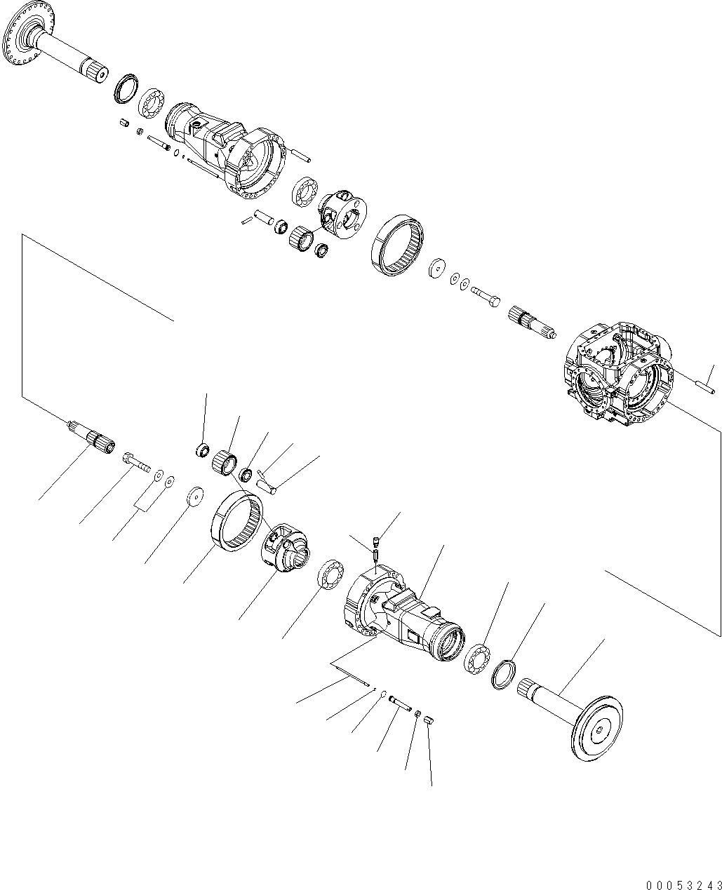 Схема запчастей Komatsu WA480-6 - ЗАДН. МОСТ (КОНЕЧНАЯ ПЕРЕДАЧА) (LHS) F ТРАНСМИССИЯ