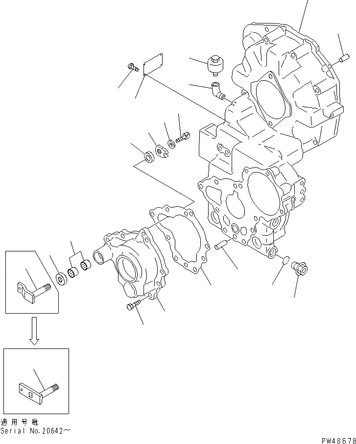 Схема запчастей Komatsu WA50-3 - ПЕРЕДАЧА (/) ГИДРОТРАНСФОРМАТОР И ТРАНСМИССИЯ