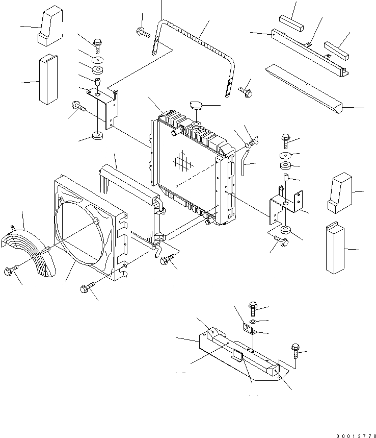 Схема запчастей Komatsu WA50-3-CB - РАДИАТОР СИСТЕМА ОХЛАЖДЕНИЯ