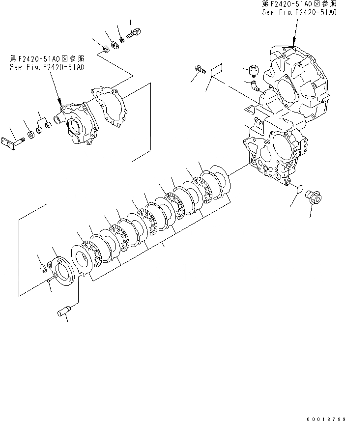 Схема запчастей Komatsu WA50-3-CB - ПЕРЕДАЧА (/) ГИДРОТРАНСФОРМАТОР И ТРАНСМИССИЯ