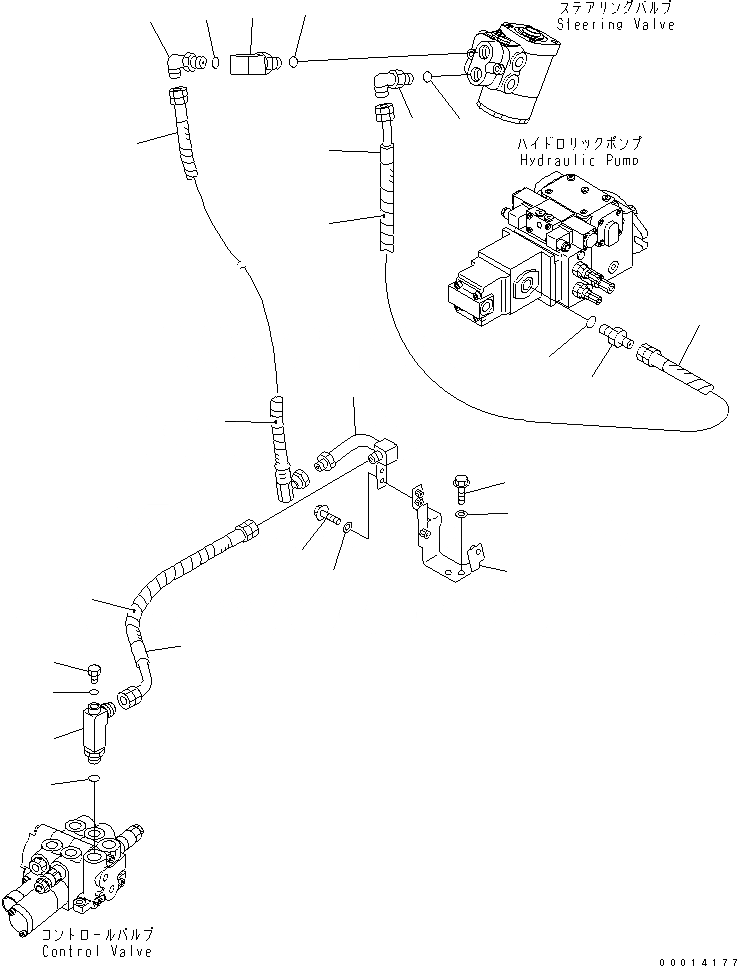 Схема запчастей Komatsu WA50-3-CB - ГИДРОЛИНИЯ (ЛИНИЯ ПОДАЧИ) ГИДРАВЛИКА