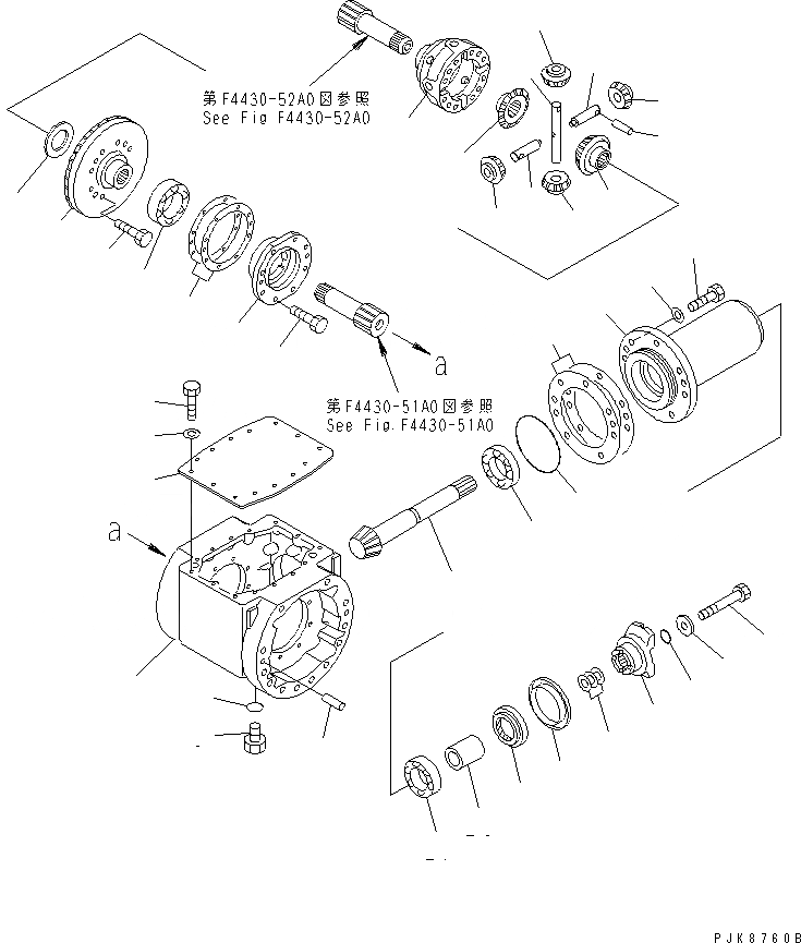 Схема запчастей Komatsu WA50-3-CN - ПЕРЕДНИЙ МОСТ (DEFFERENTIAL) ГИДРОТРАНСФОРМАТОР И ТРАНСМИССИЯ