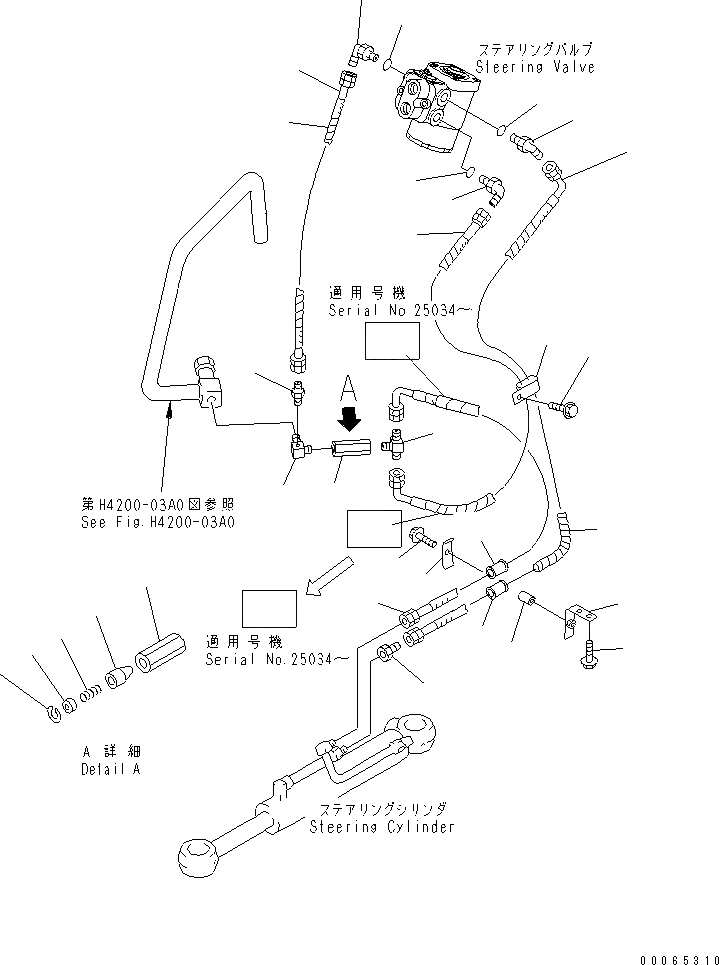 Схема запчастей Komatsu WA50-3 - ГИДРОЛИНИЯ (РУЛЕВ. УПРАВЛЕНИЕ ЛИНИЯ) ГИДРАВЛИКА
