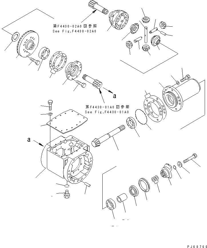 Схема запчастей Komatsu WA50-3-X - ПЕРЕДНИЙ МОСТ (DEFFERENTIAL) ГИДРОТРАНСФОРМАТОР И ТРАНСМИССИЯ