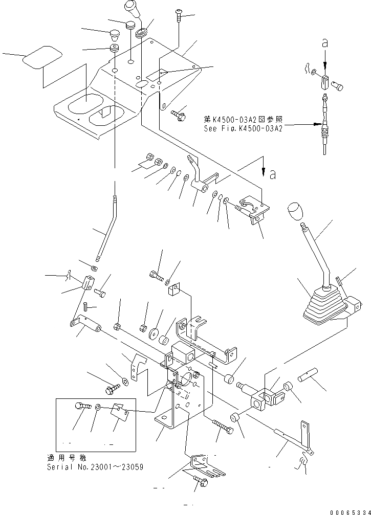 Схема запчастей Komatsu WA50-3 - РАБОЧЕЕ ОБОРУДОВАНИЕ УПРАВЛ-Е (РЫЧАГ) (ДЛЯ HAND THROTTLE) КАБИНА ОПЕРАТОРА И СИСТЕМА УПРАВЛЕНИЯ