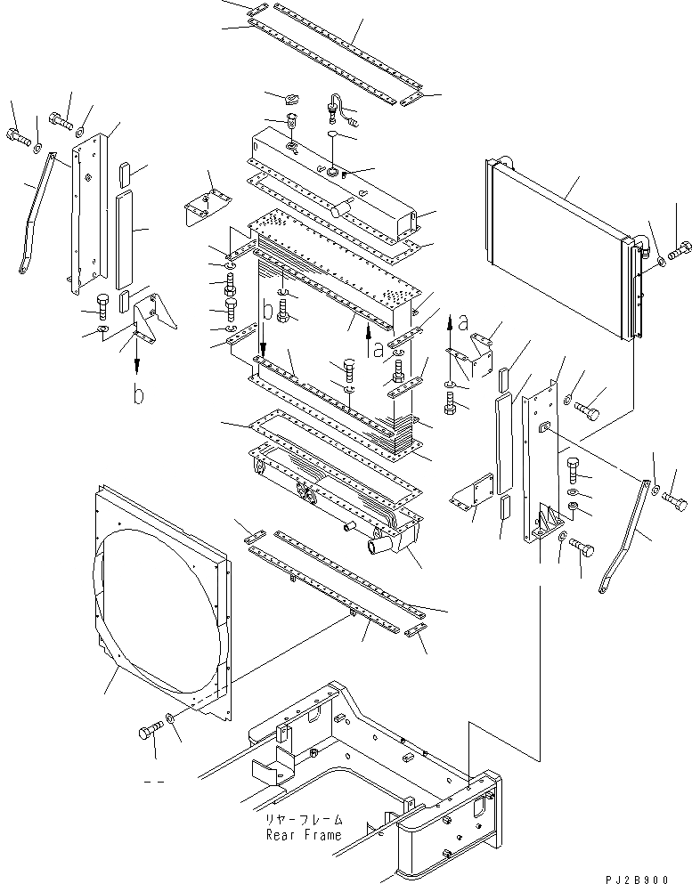 Схема запчастей Komatsu WA500-3 - РАДИАТОР (РАДИАТОР И КРЕПЛЕНИЕ)(№-) СИСТЕМА ОХЛАЖДЕНИЯ