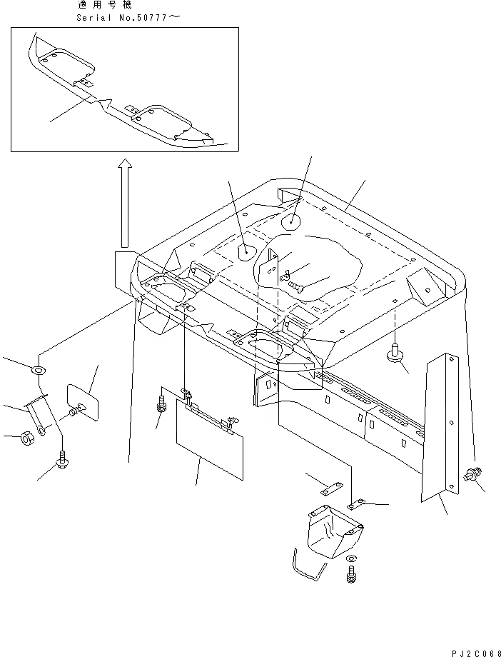 Схема запчастей Komatsu WA500-3 - КАБИНА (/) (КРЫША) (КРОМЕ ЯПОН.)(№-) КАБИНА ОПЕРАТОРА И СИСТЕМА УПРАВЛЕНИЯ