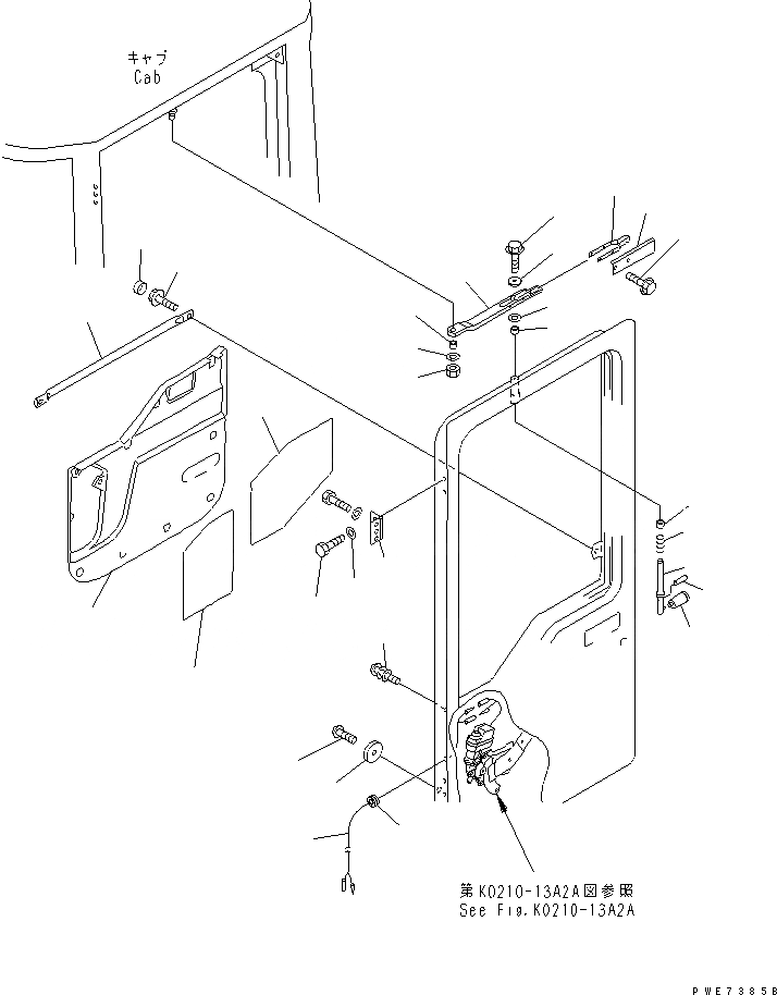 Схема запчастей Komatsu WA500-3 - КАБИНА (ЧАСТИ ДВЕРИ¤ ЛЕВ.) (КРОМЕ ЯПОН.)(№-) КАБИНА ОПЕРАТОРА И СИСТЕМА УПРАВЛЕНИЯ