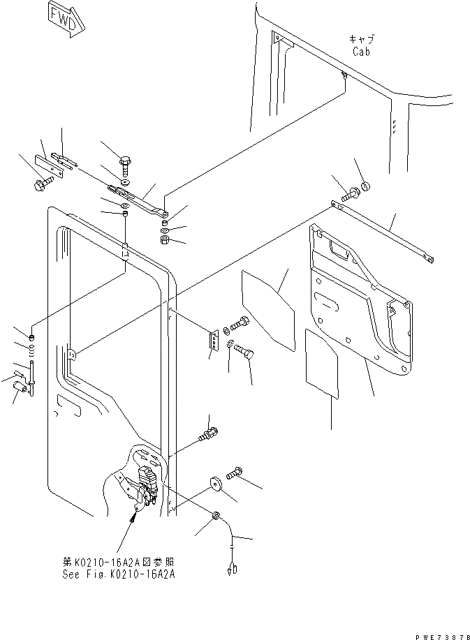 Схема запчастей Komatsu WA500-3 - КАБИНА (ЧАСТИ ДВЕРИ¤ ПРАВ.) (КРОМЕ ЯПОН.)(№-) КАБИНА ОПЕРАТОРА И СИСТЕМА УПРАВЛЕНИЯ