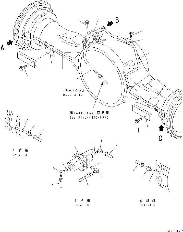 Схема запчастей Komatsu WA500-3 - ТОРМОЗНАЯ ГИДРОЛИНИЯ (ЗАДН. МОСТ ЛИНИЯ) КАБИНА ОПЕРАТОРА И СИСТЕМА УПРАВЛЕНИЯ