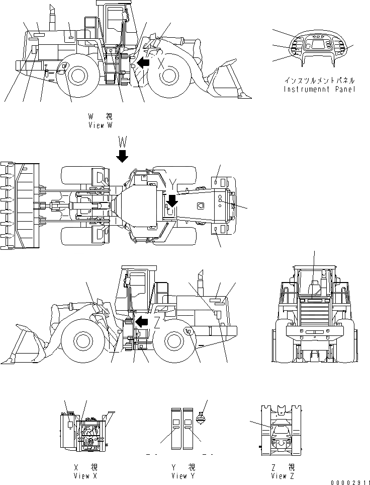 Схема запчастей Komatsu WA500-3 - МАРКИРОВКА (ИТАЛИЯ)(№7-) МАРКИРОВКА