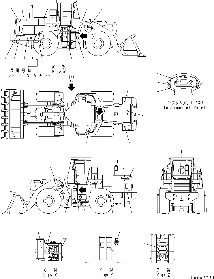 Схема запчастей Komatsu WA500-3 - МАРКИРОВКА (ИНДОНЕЗИЯ)(№-) МАРКИРОВКА