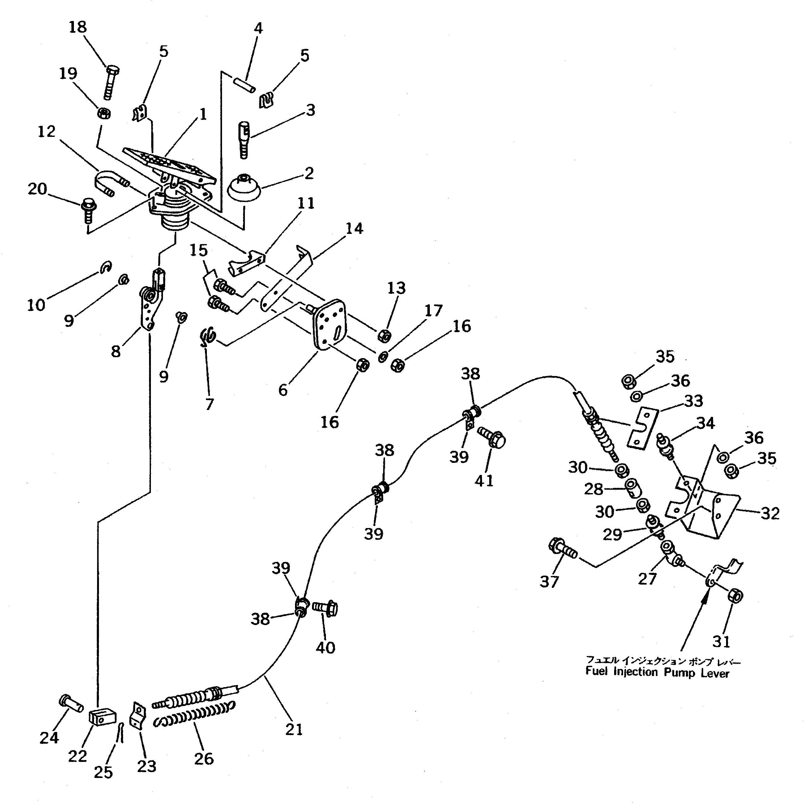 Схема запчастей Komatsu WA500-1 - ПЕДАЛЬ АКСЕЛЕРАТОРАAND МЕХАНИЗМ(№-) КОМПОНЕНТЫ ДВИГАТЕЛЯ И ЭЛЕКТРИКА