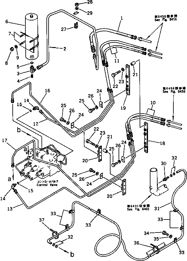 Схема запчастей Komatsu WA500-1 - ГИДРОЛИНИЯ (P.O.C. КЛАПАН ЛИНИЯ) (/) (СПЕЦ-Я TBG)(№-9999) УПРАВЛ-Е РАБОЧИМ ОБОРУДОВАНИЕМ