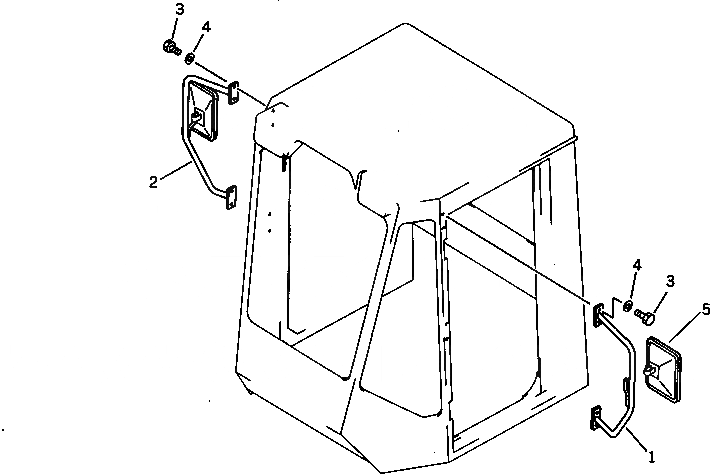 Схема запчастей Komatsu WA500-1 - ЗЕРКАЛАAND СТОЙКА (ДЛЯ КАБИНЫ) РАМА И ЧАСТИ КОРПУСА