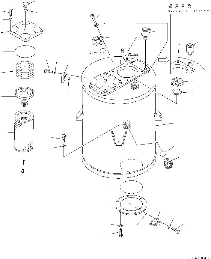 Схема запчастей Komatsu WA500-1 - HIDRAULIC БАК(№-9999) УПРАВЛ-Е РАБОЧИМ ОБОРУДОВАНИЕМ