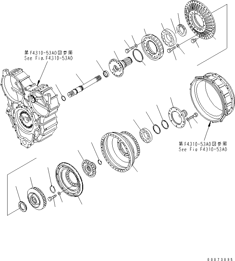 Схема запчастей Komatsu WA500-6 - ГИДРОТРАНСФОРМАТОР (КОРПУС ПРИВОДА И ВХОДН. ВАЛ)(№-) ГИДРОТРАНСФОРМАТОР И ТРАНСМИССИЯ